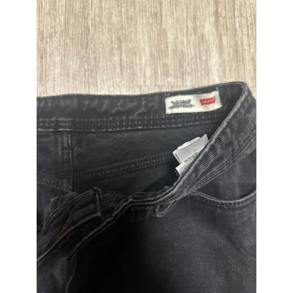 Levi’s 514 Distressed Denim Jeans 33x34 Black Ripped